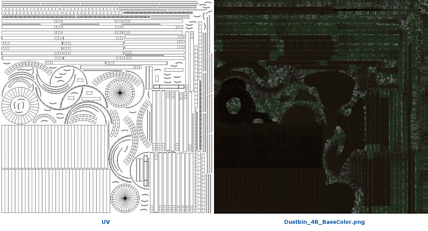 Dustbin 4B Low-poly 3D model_6