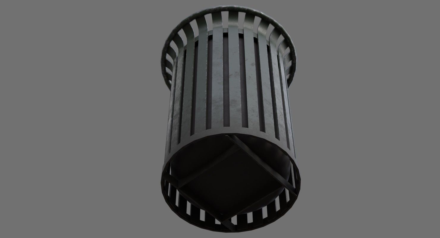 Dustbin 4B Low-poly 3D model_4