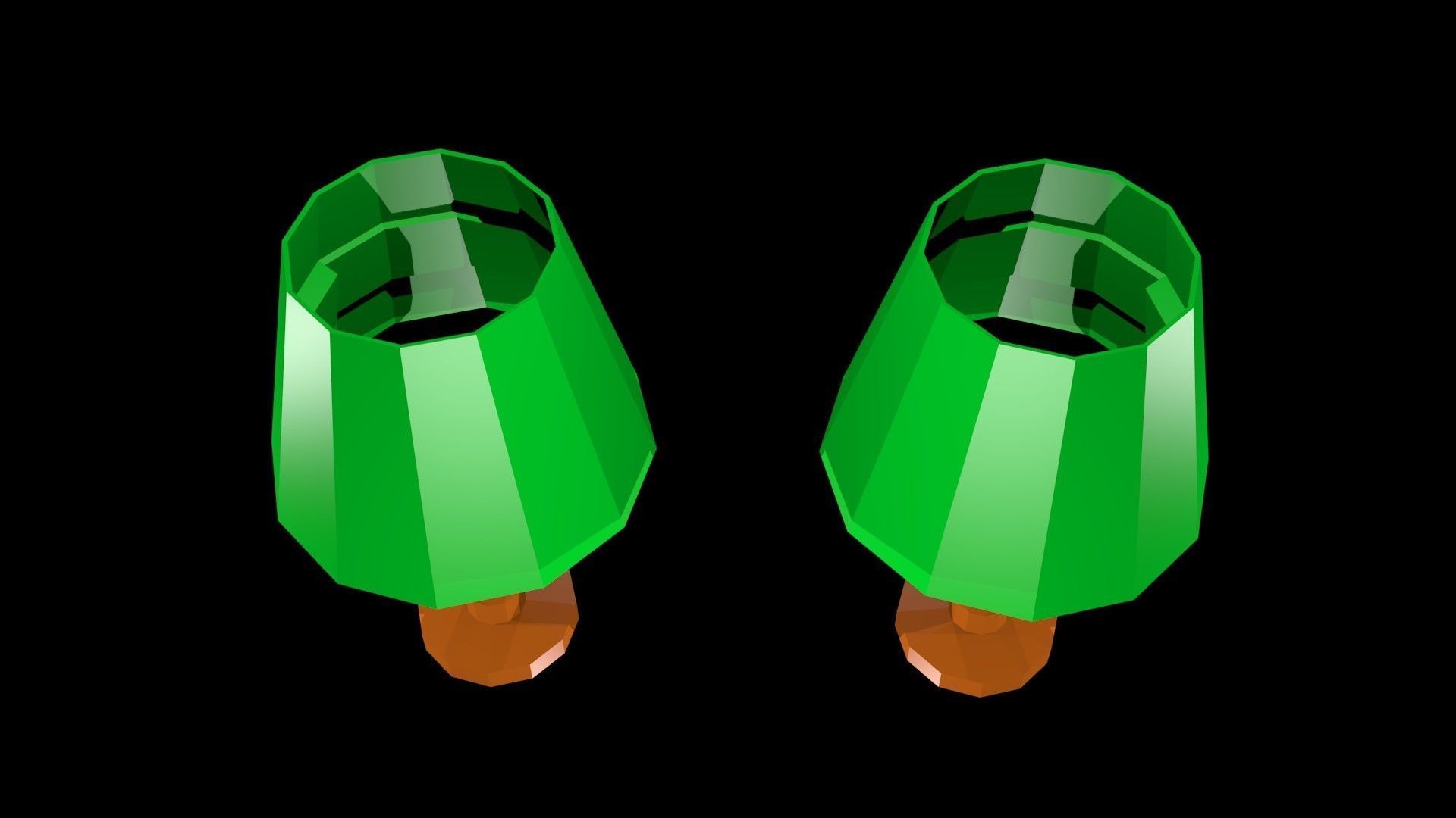 Low poly table lamps Low-poly 3D model_1