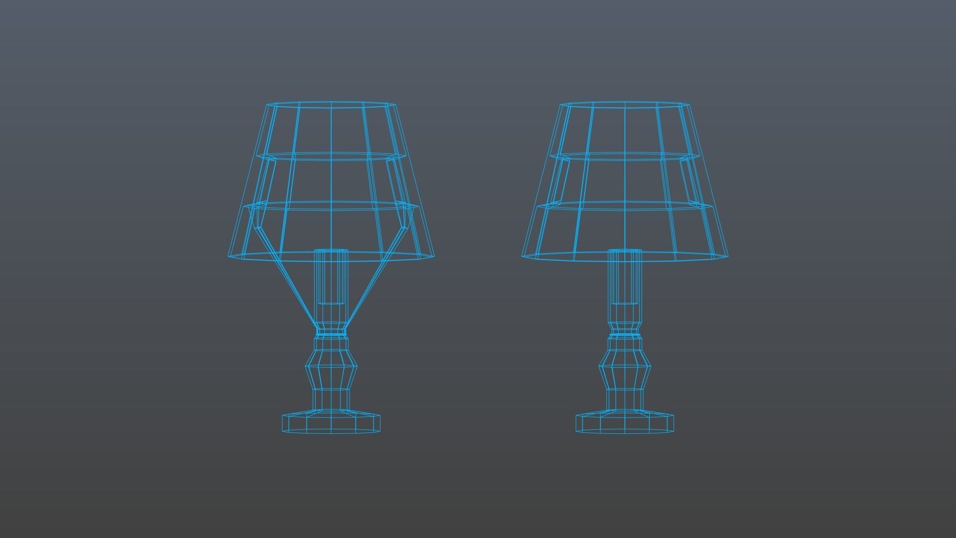 Low poly table lamps Low-poly 3D model_10