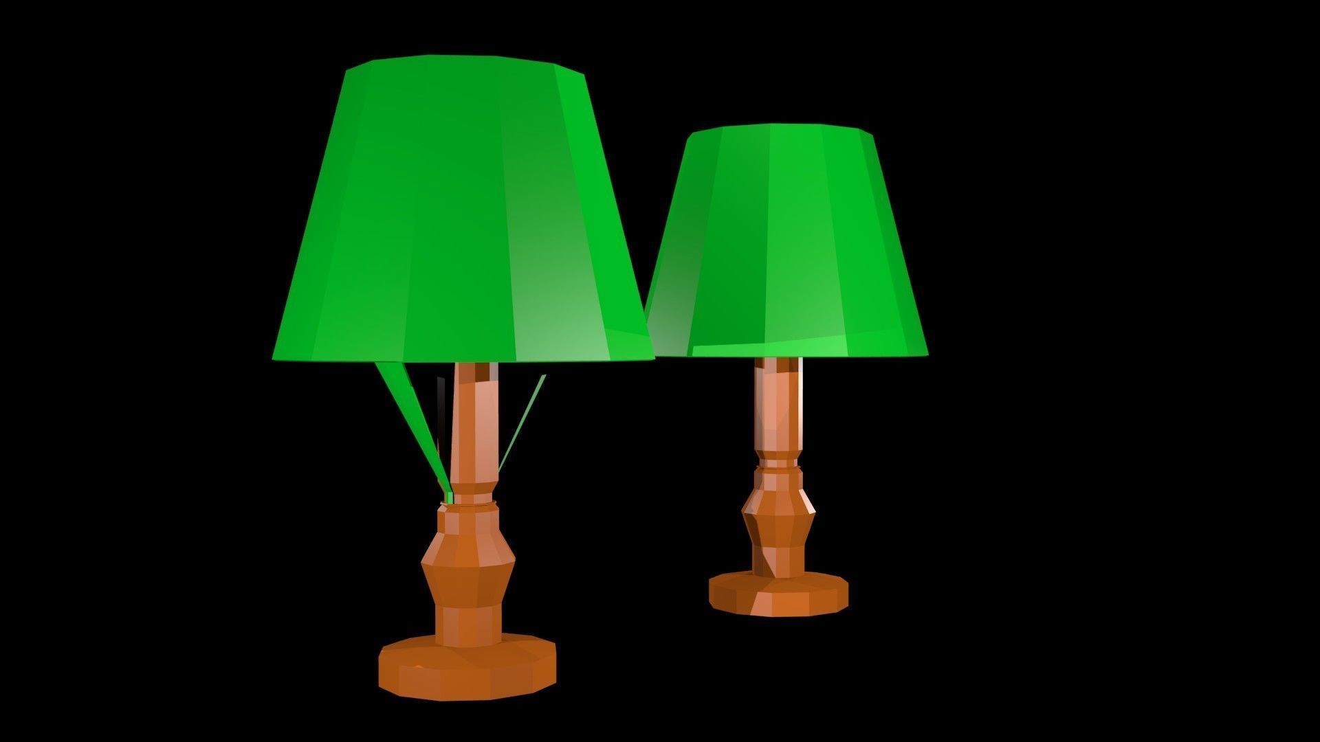 Low poly table lamps Low-poly 3D model_4