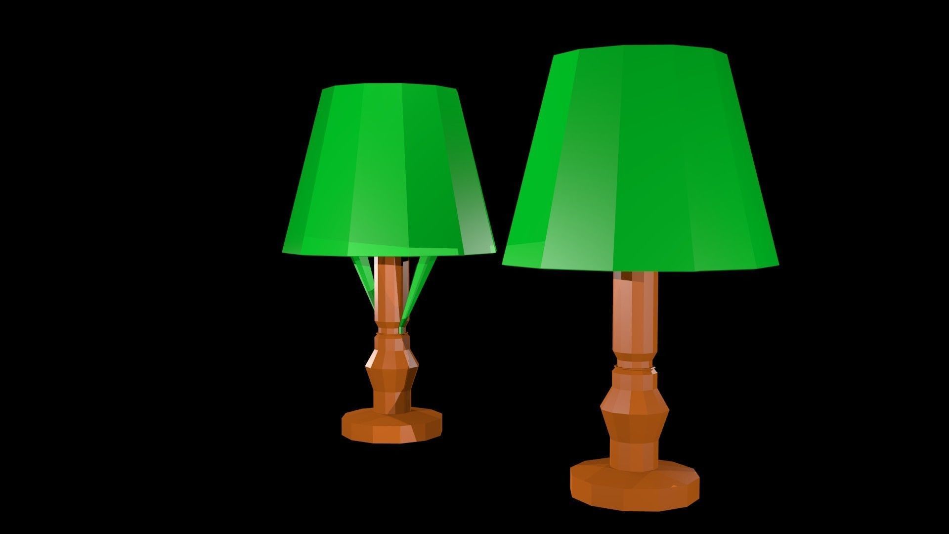 Low poly table lamps Low-poly 3D model_3