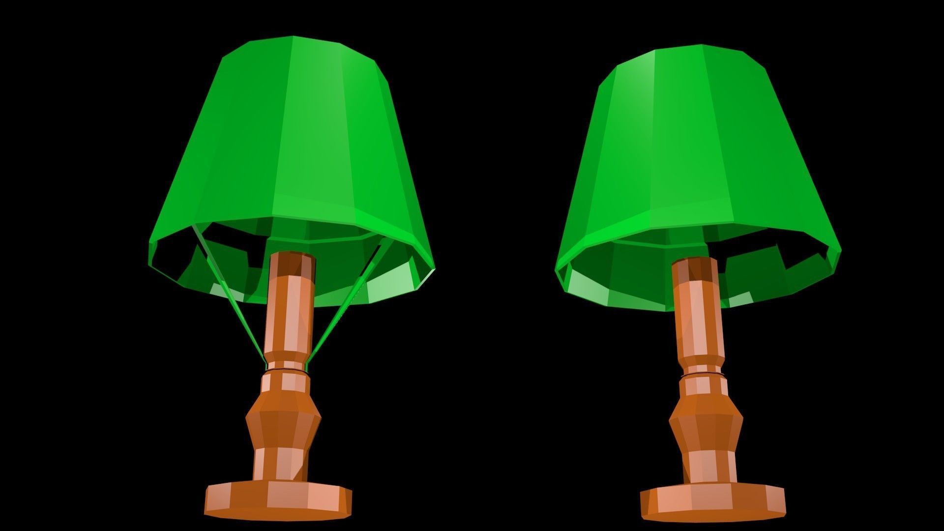 Low poly table lamps Low-poly 3D model_2