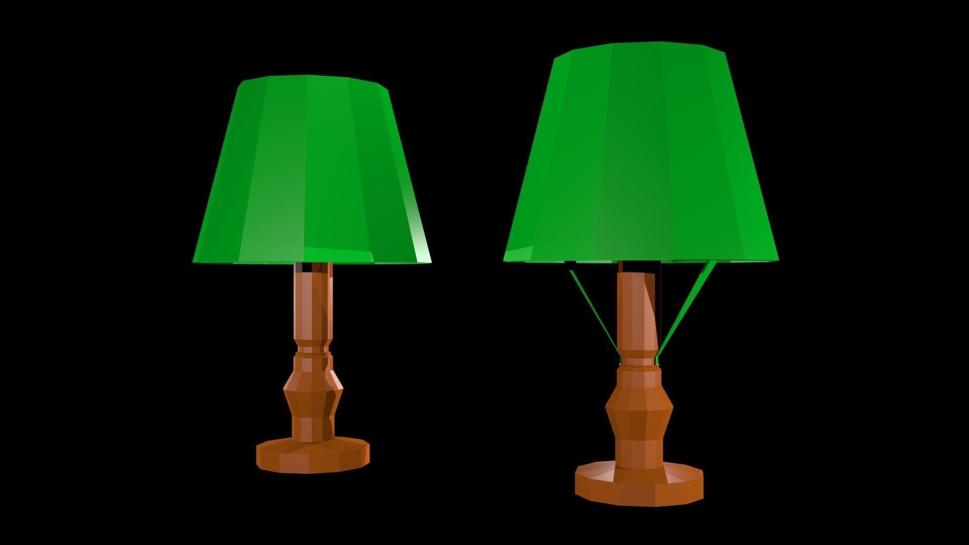 Low poly table lamps Low-poly 3D model_7