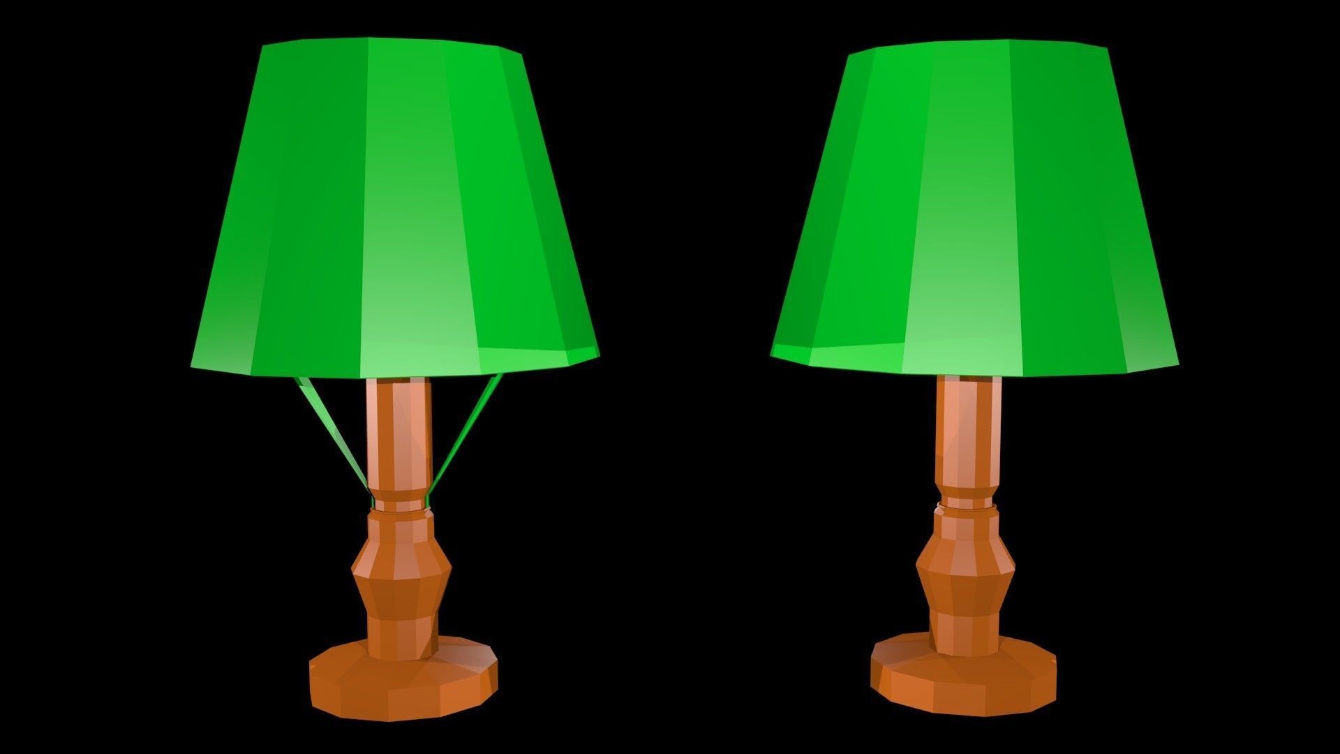 Low poly table lamps Low-poly 3D model_5