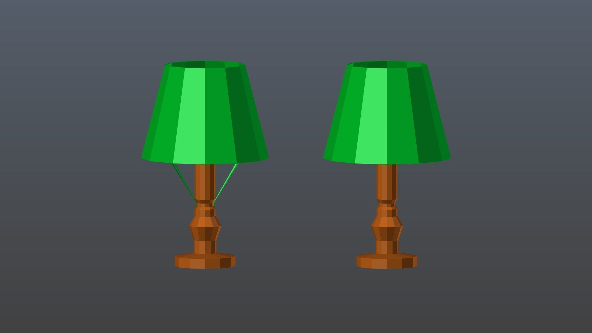 Low poly table lamps Low-poly 3D model_9