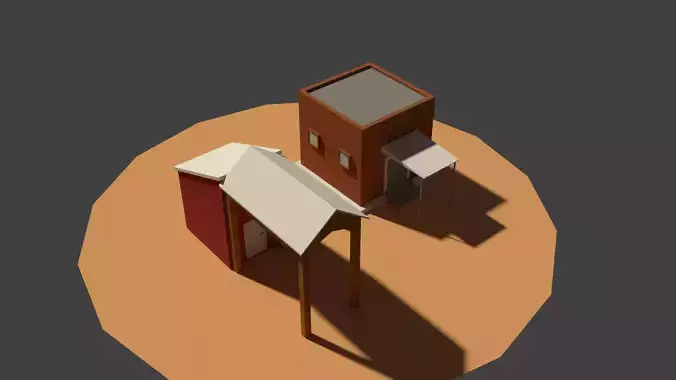 Low Poly Farm Sheds