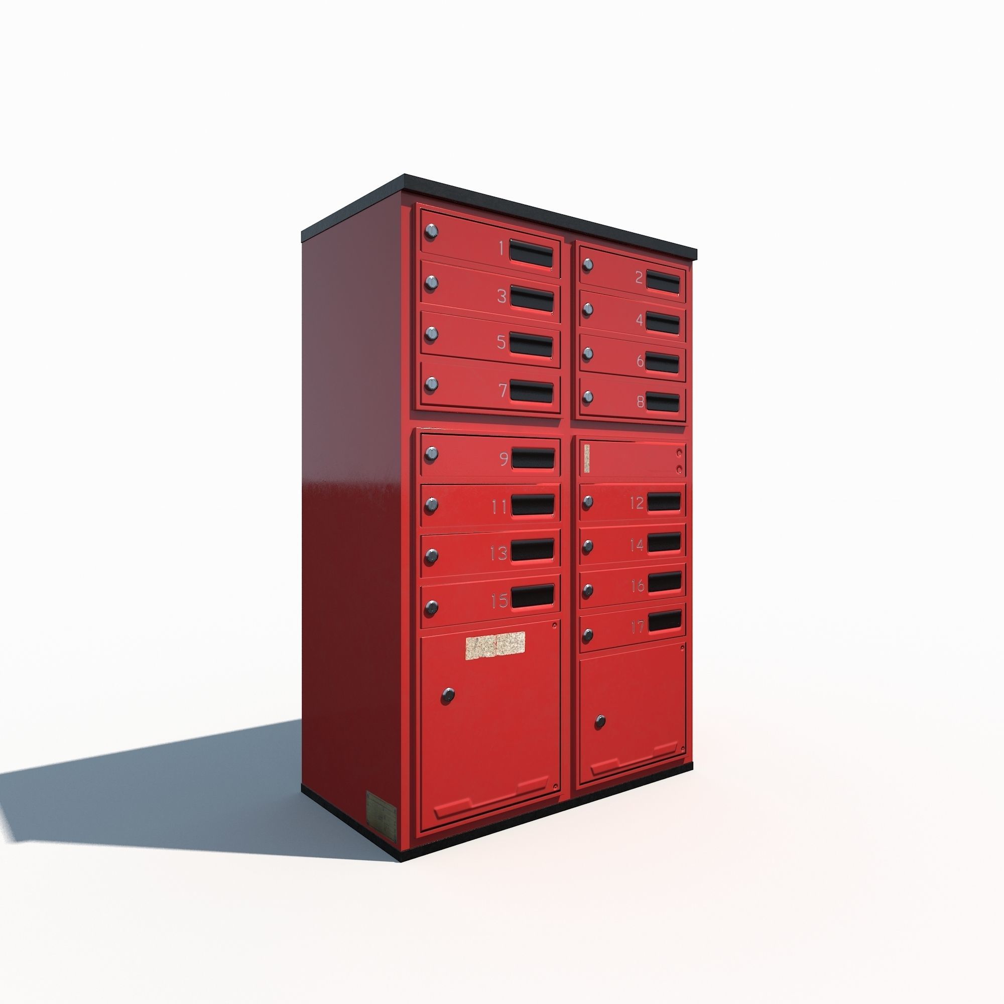 Old red Mailbox Low Poly PBR Low-poly 3D model_1