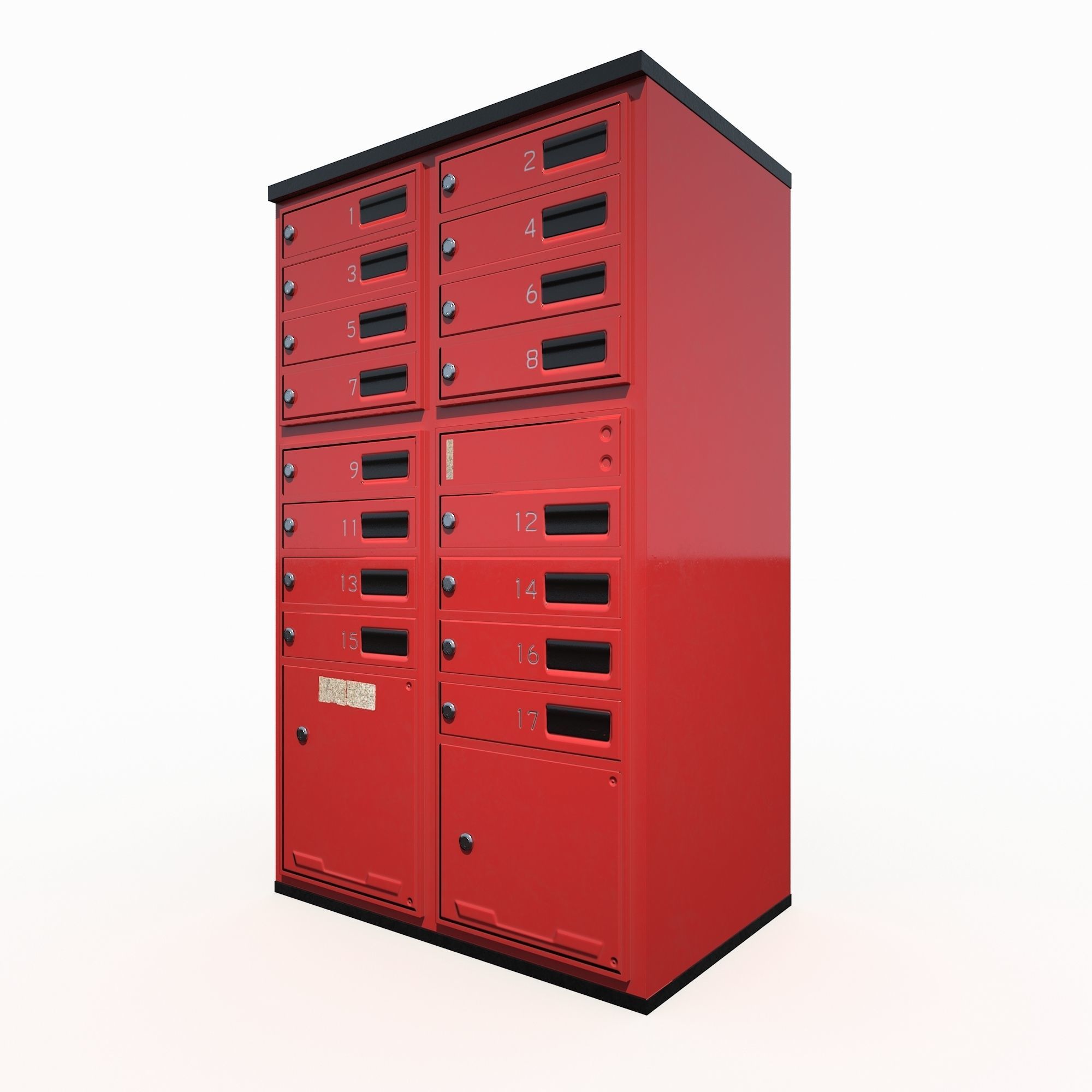 Old red Mailbox Low Poly PBR Low-poly 3D model_2