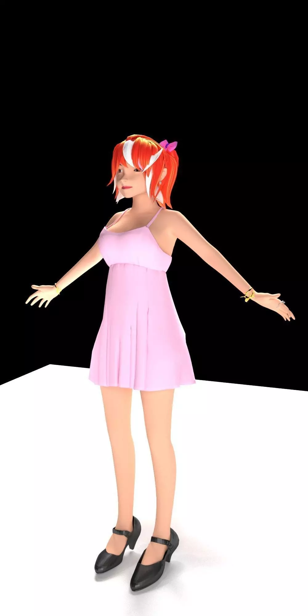 Anime character RIGGED Low-poly 3D model_0