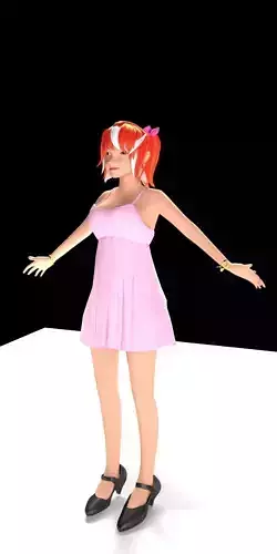 Anime character RIGGED Low-poly 3D model