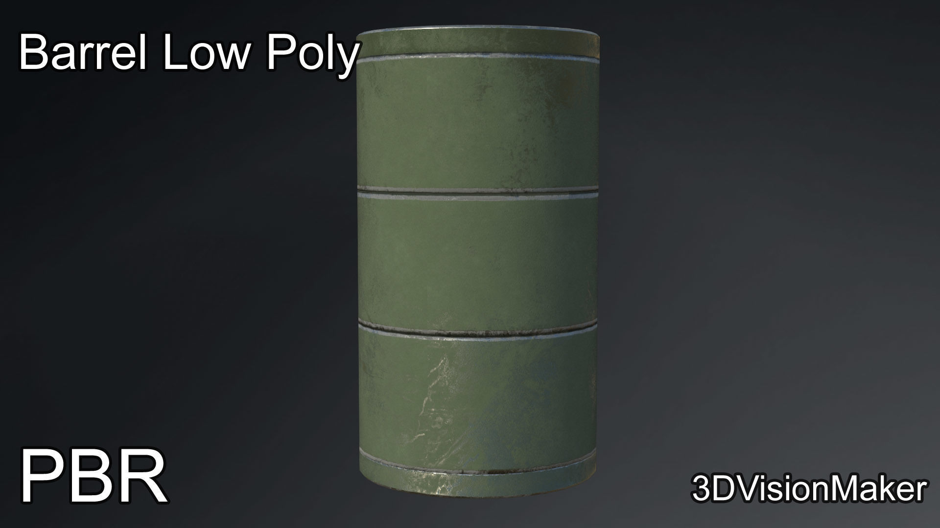 Barrel Low Poly - military look Low-poly 3D model_3