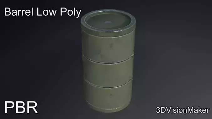 Barrel Low Poly - military look
