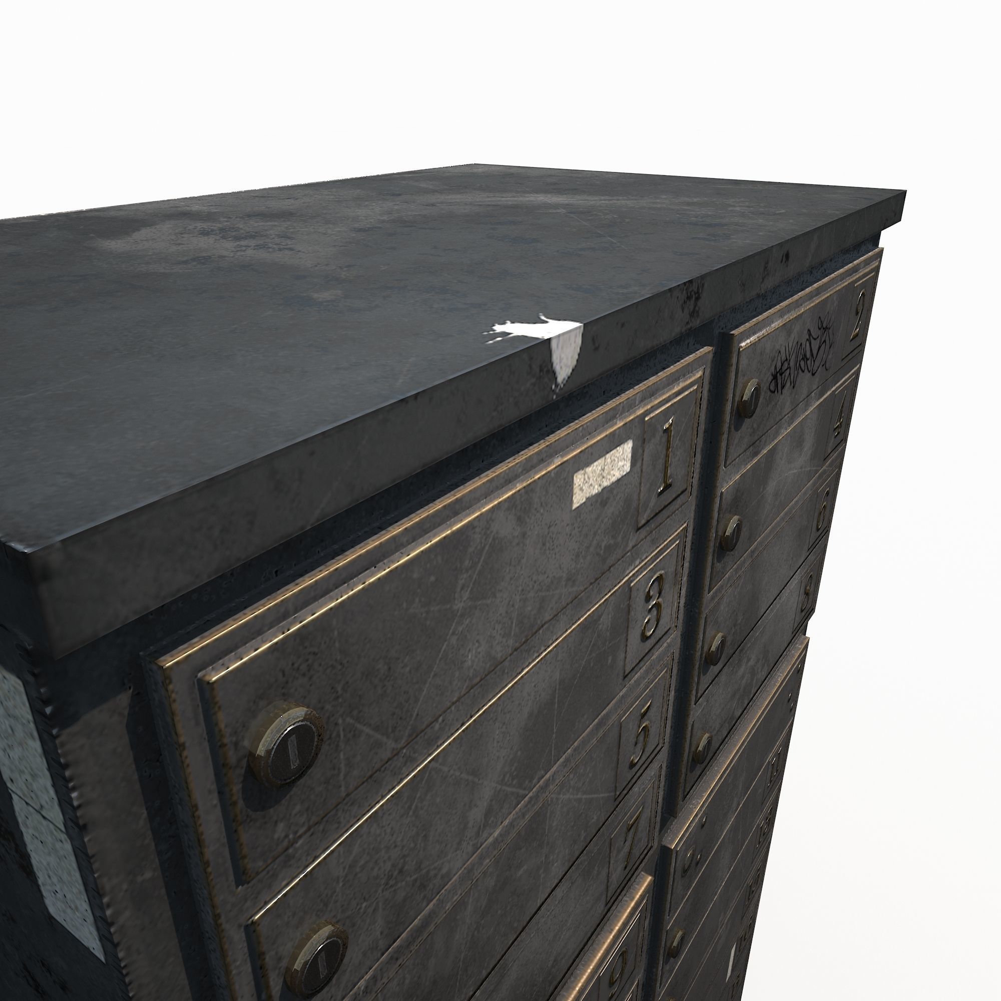 Old Mailbox Low Poly PBR Low-poly 3D model_8