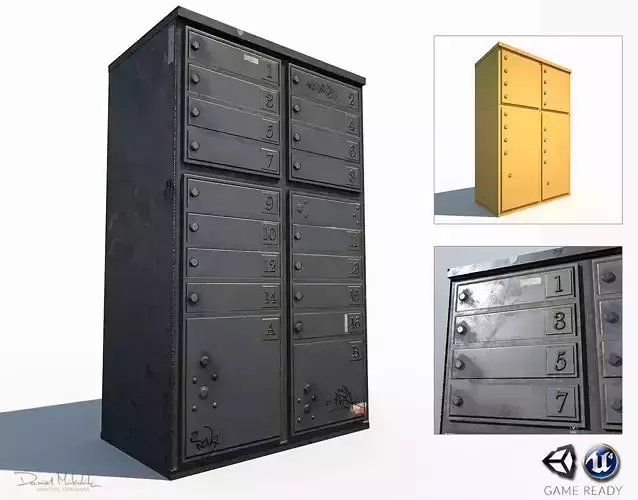 Old Mailbox Low Poly PBR