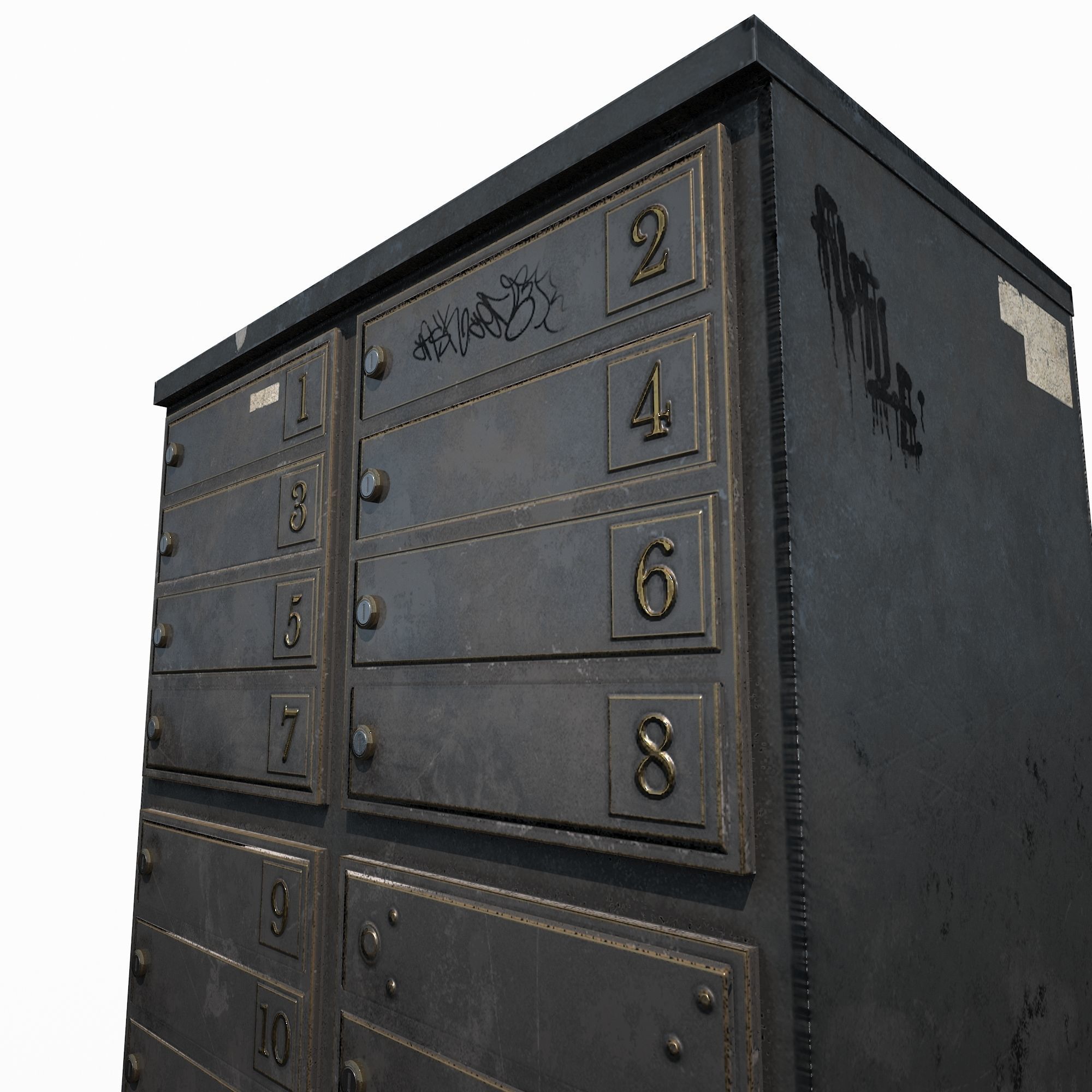 Old Mailbox Low Poly PBR Low-poly 3D model_3