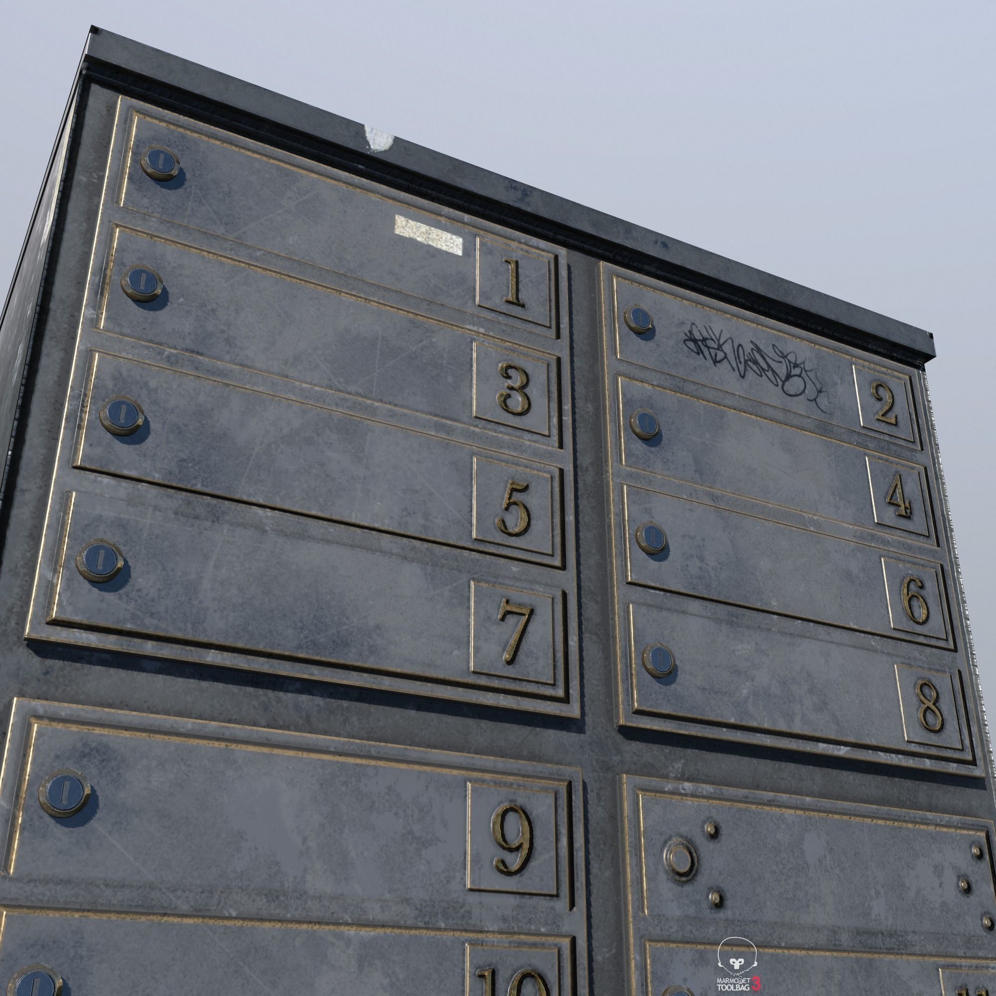 Old Mailbox Low Poly PBR Low-poly 3D model_7