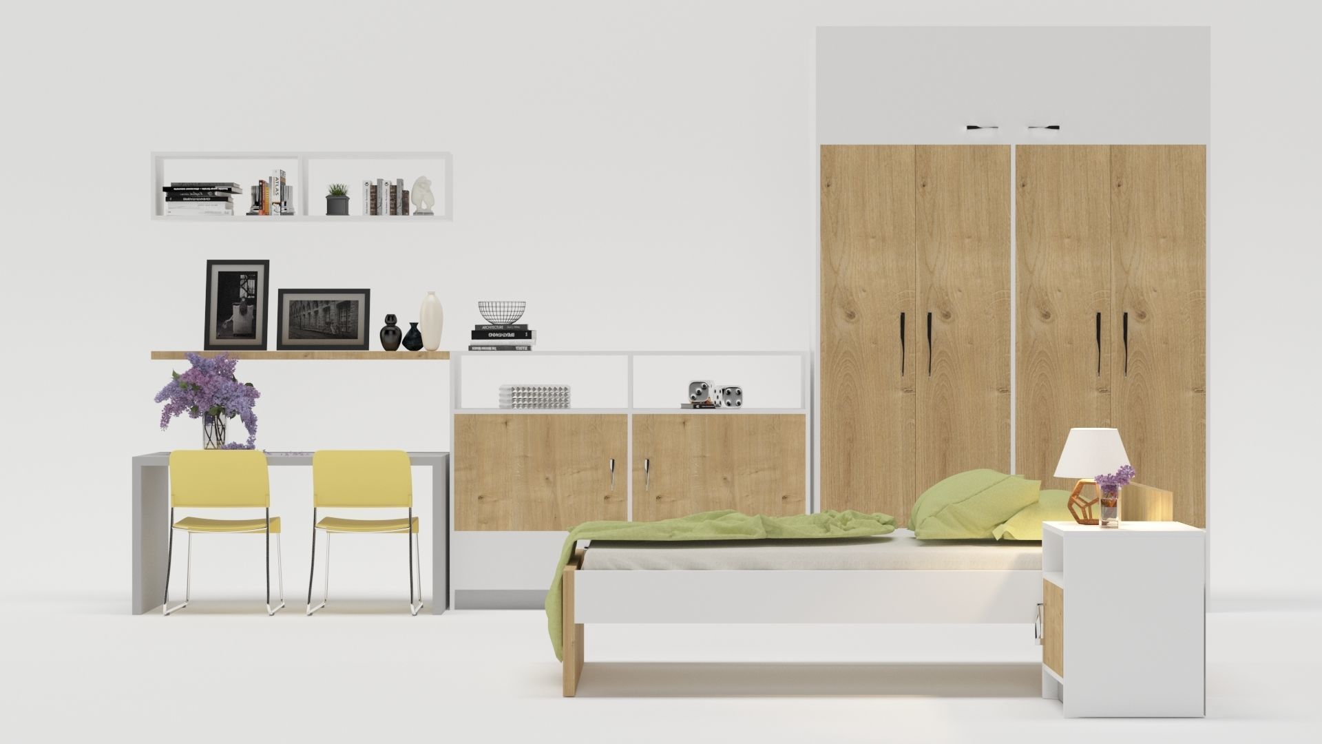 Bedroom furniture set  3D model_1
