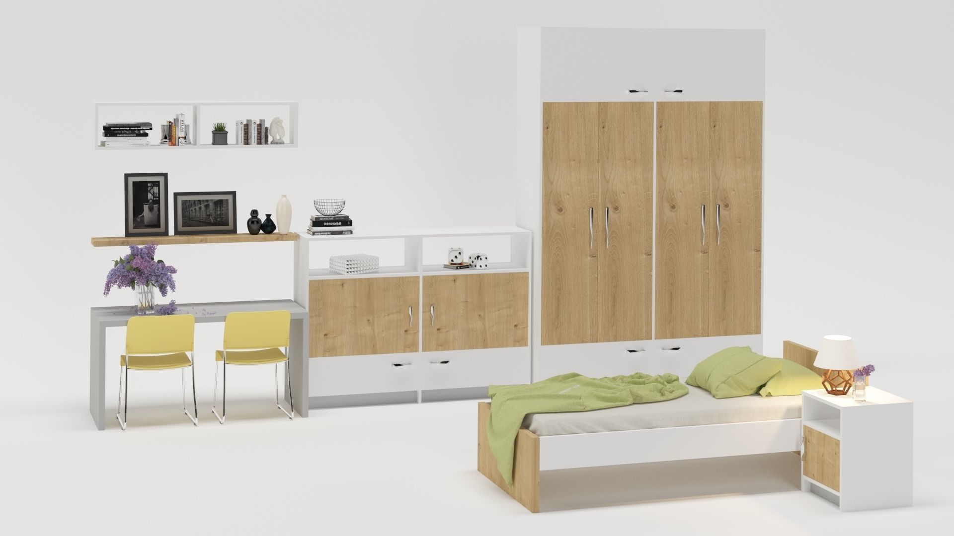 Bedroom furniture set  3D model_3