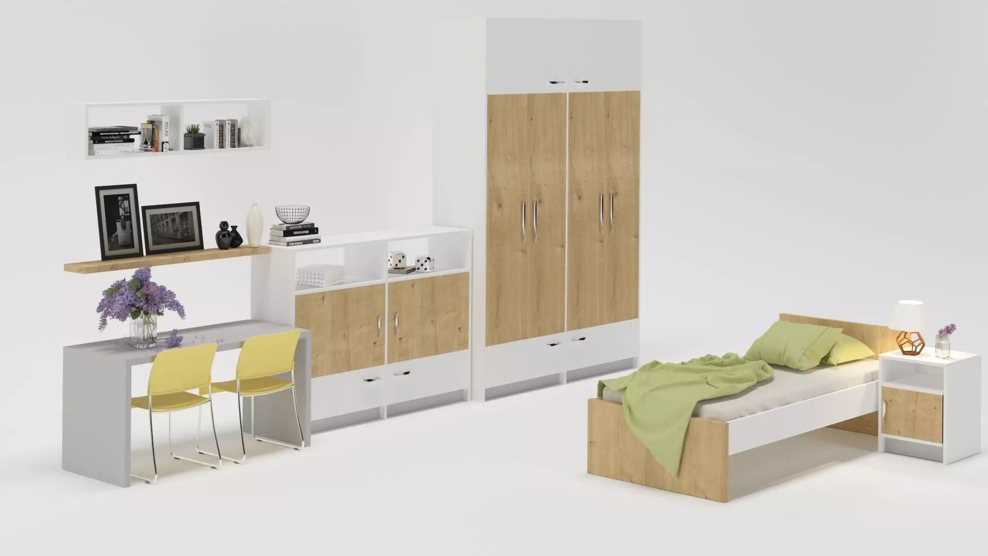 Bedroom furniture set  3D model_0