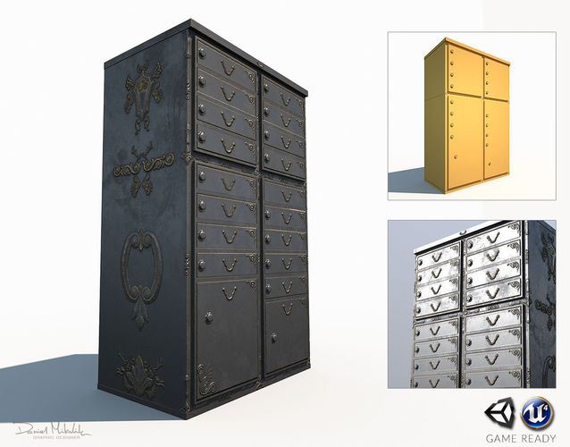 Ornament Mailbox Low Poly Pbr Low-poly 3D model