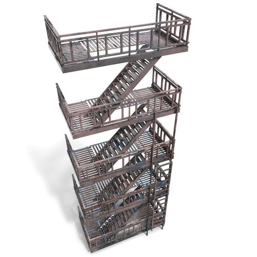 Fire escape -  game ready - pbr Low-poly 3D model