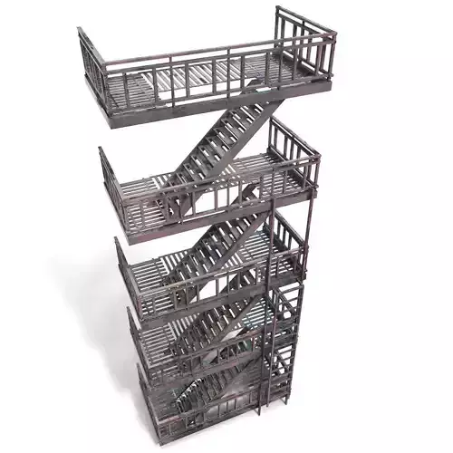 Fire escape -  game ready - pbr Low-poly 3D model