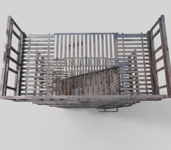 Fire escape -  game ready - pbr Low-poly 3D model 3