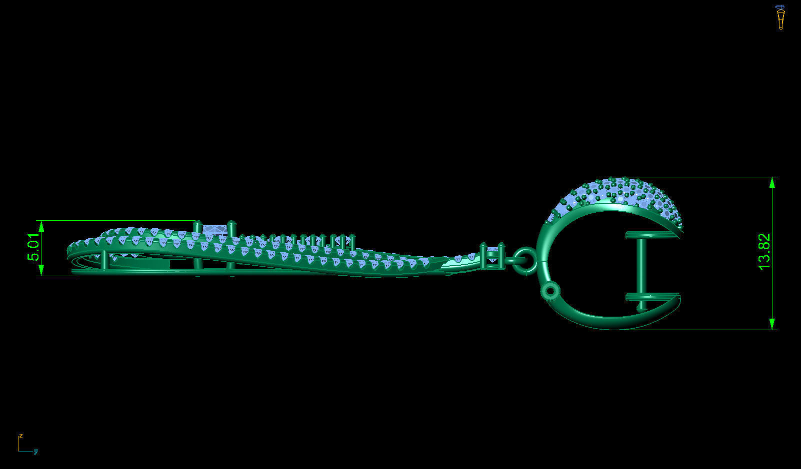 LUXURY MICROSETTING DIAMOND EARRINGS 3D print model_7