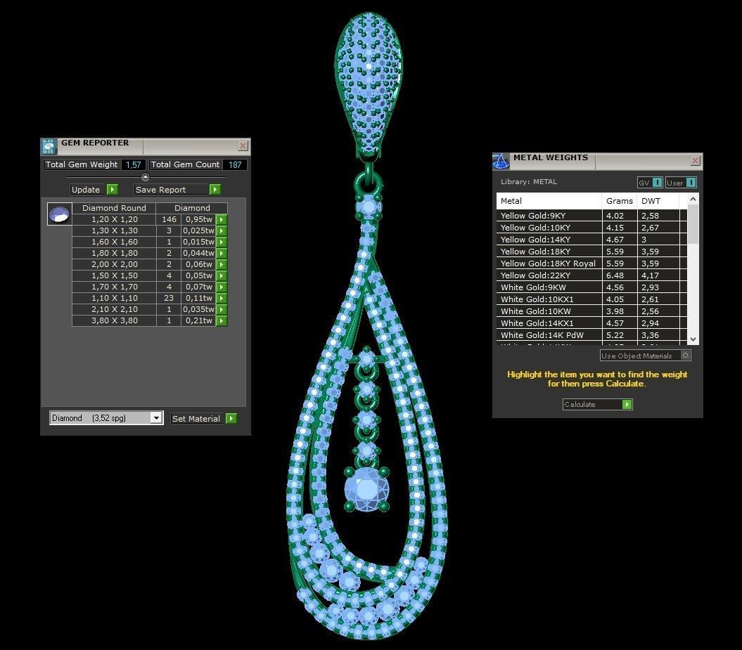 LUXURY MICROSETTING DIAMOND EARRINGS 3D print model_10