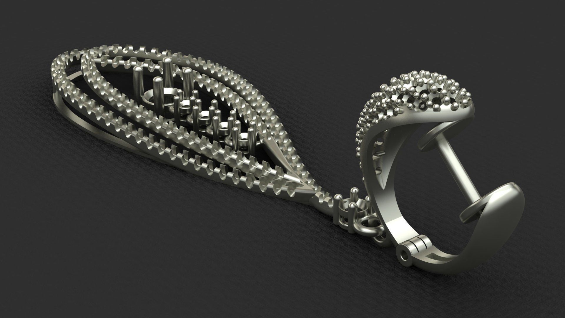 LUXURY MICROSETTING DIAMOND EARRINGS 3D print model_6