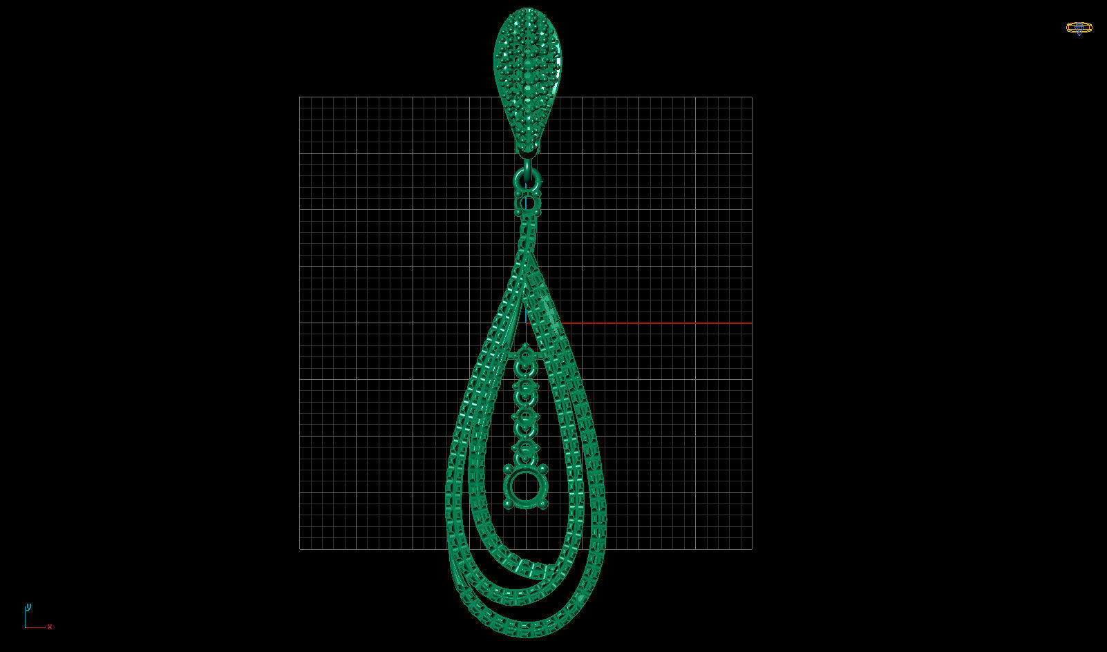 LUXURY MICROSETTING DIAMOND EARRINGS 3D print model_8