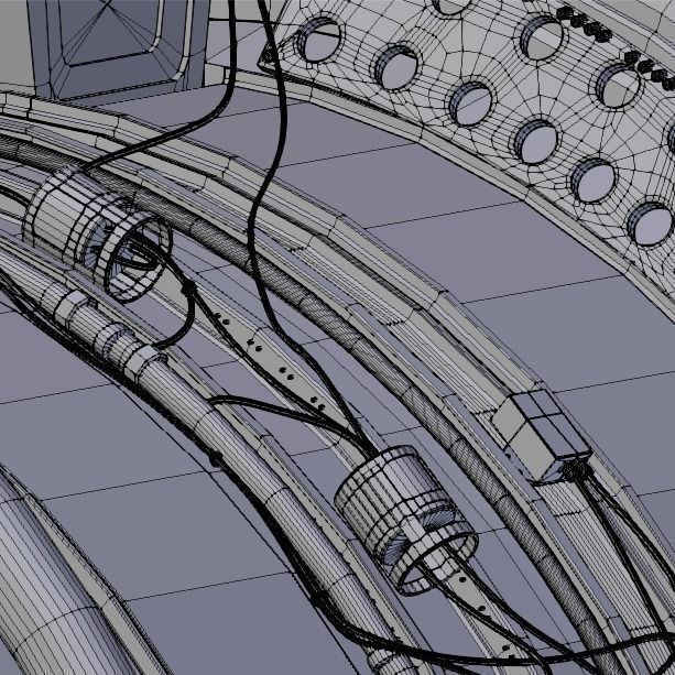 D-18T turbofan engine light 3D model_32