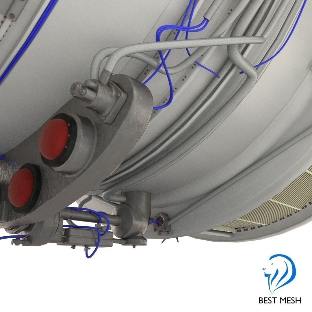 D-18T turbofan engine light 3D model_17