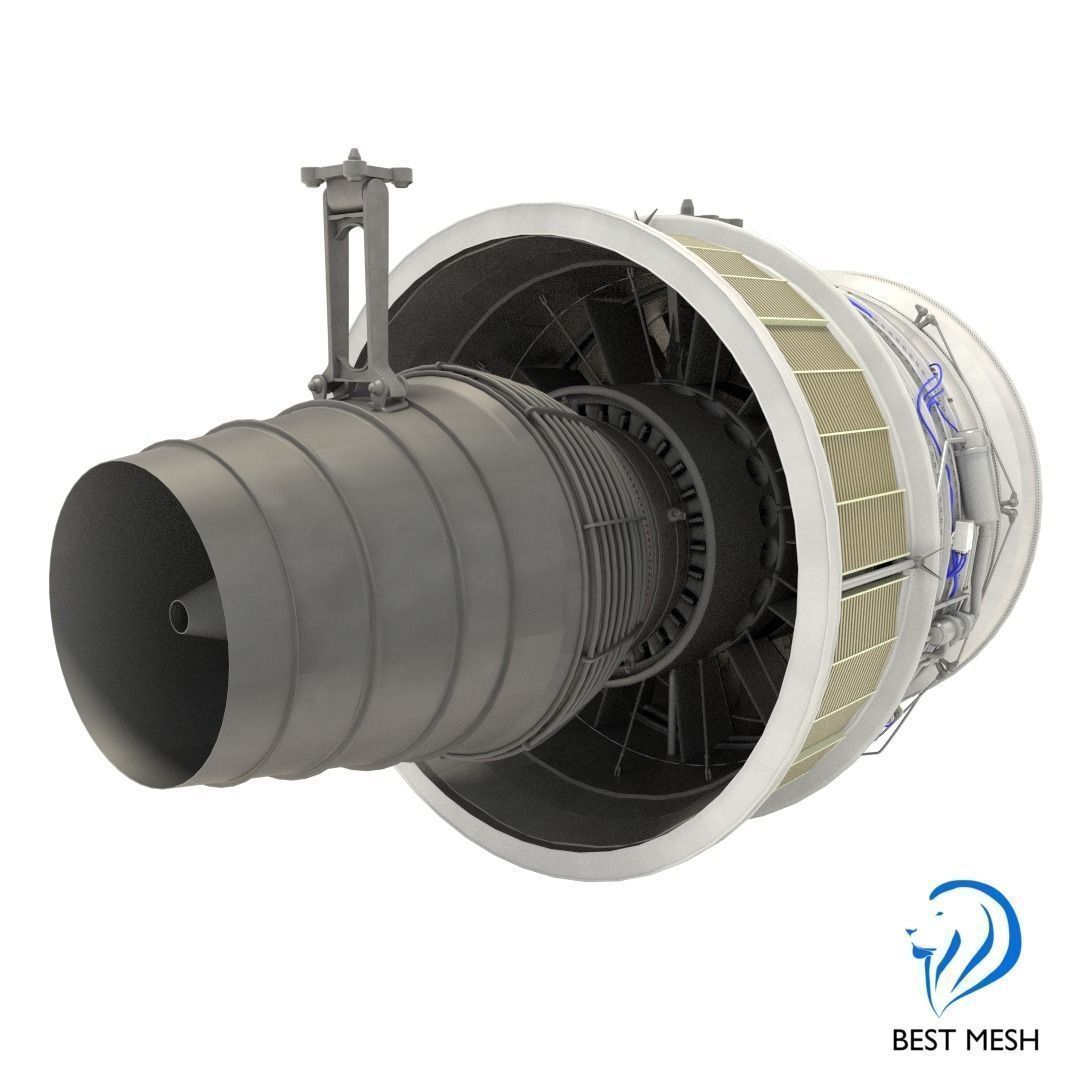 D-18T turbofan engine light 3D model_9