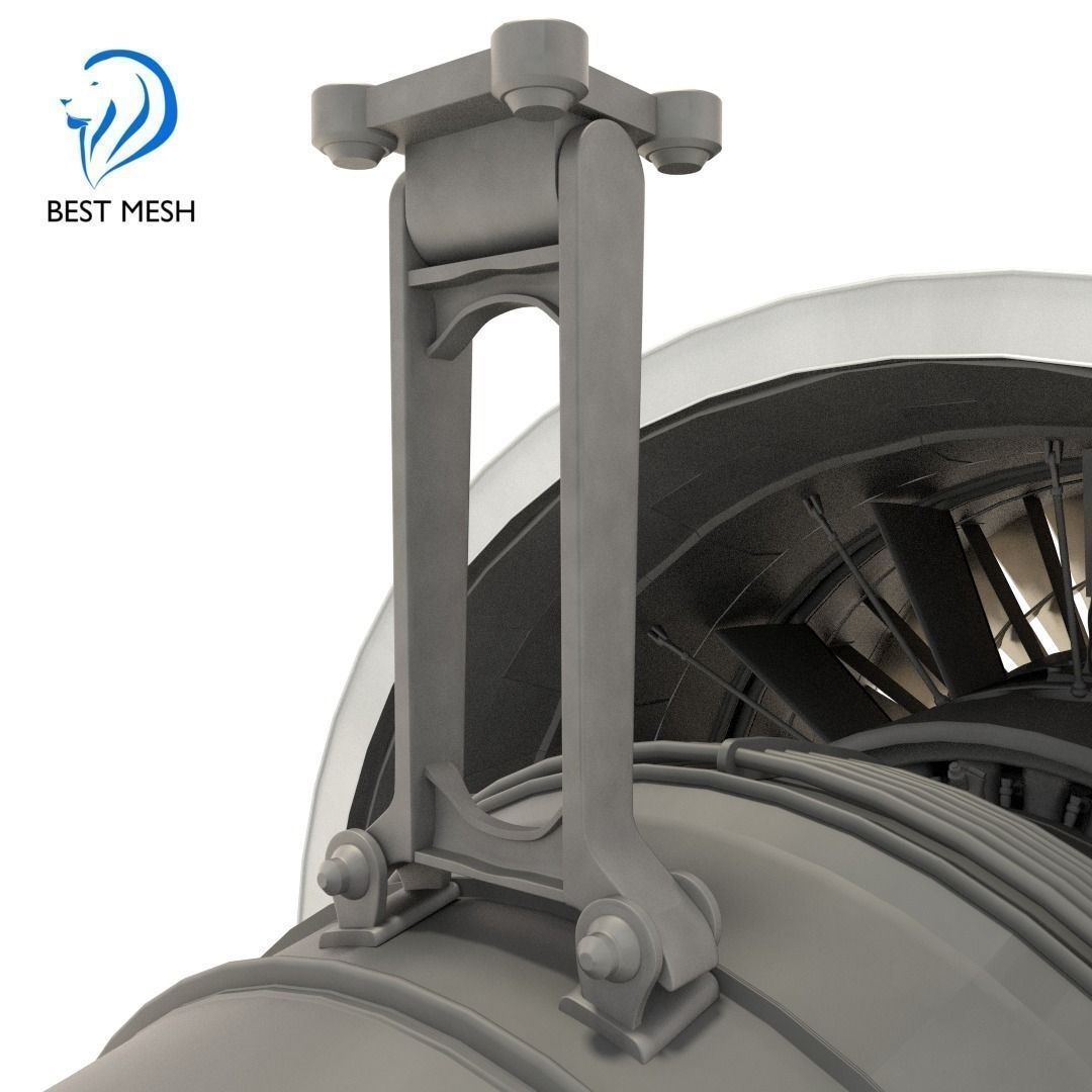 D-18T turbofan engine light 3D model_14