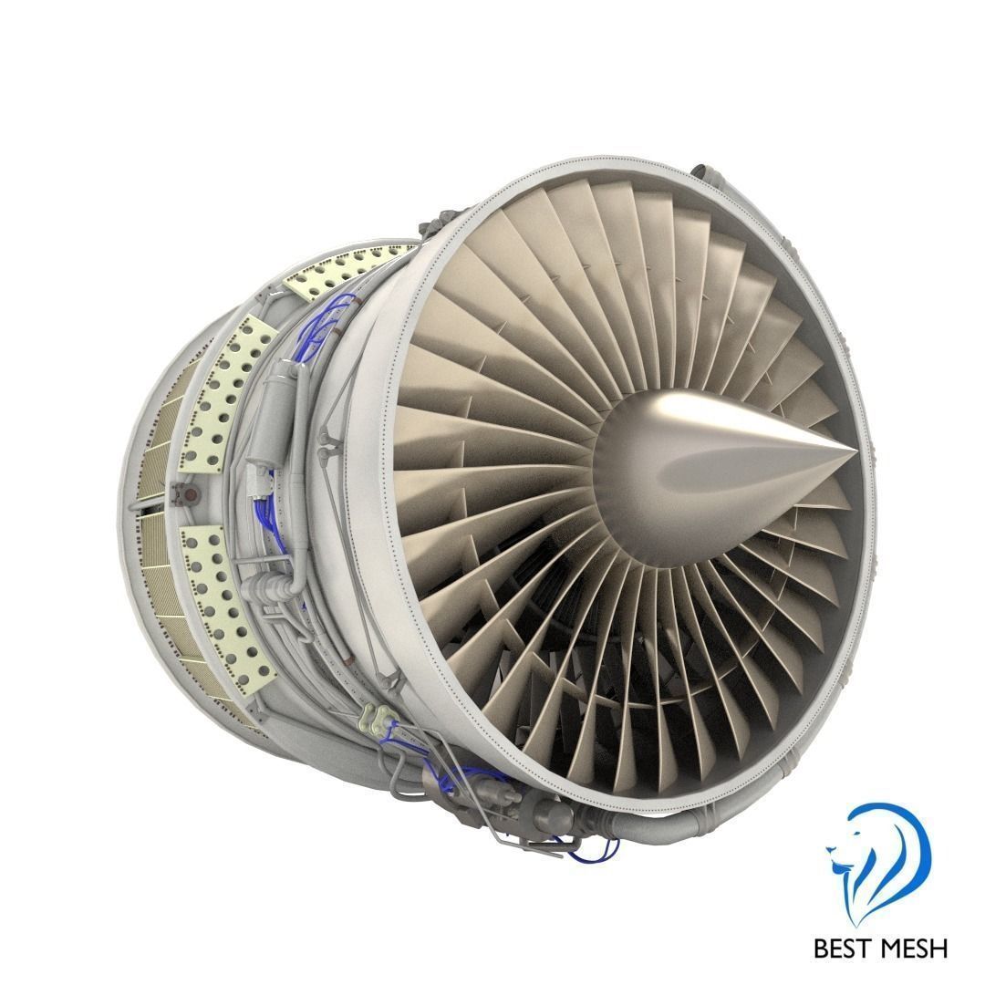 D-18T turbofan engine light 3D model_6