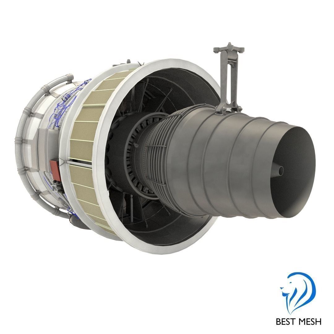 D-18T turbofan engine light 3D model_8