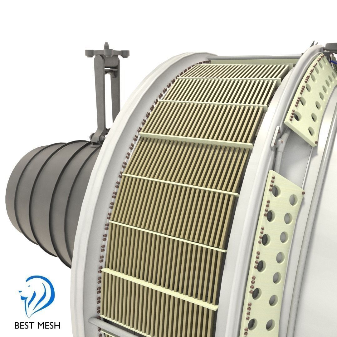 D-18T turbofan engine light 3D model_12