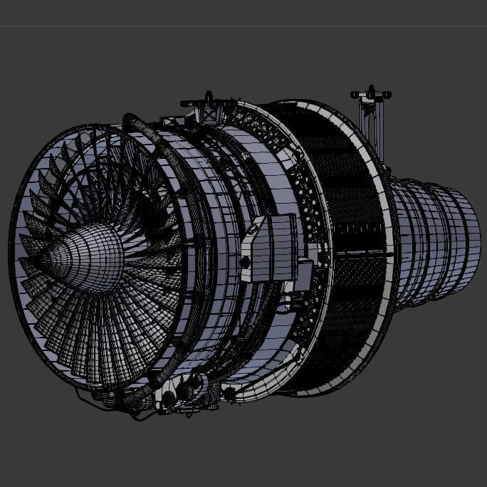 D-18T turbofan engine light 3D model_18