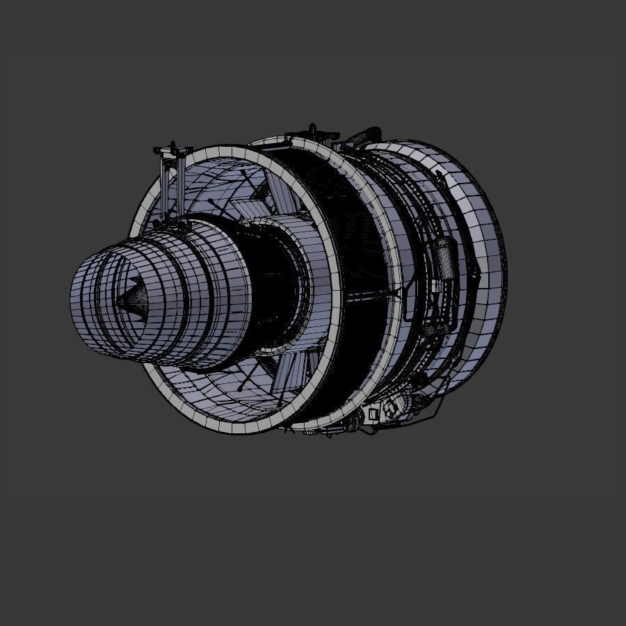 D-18T turbofan engine light 3D model_20