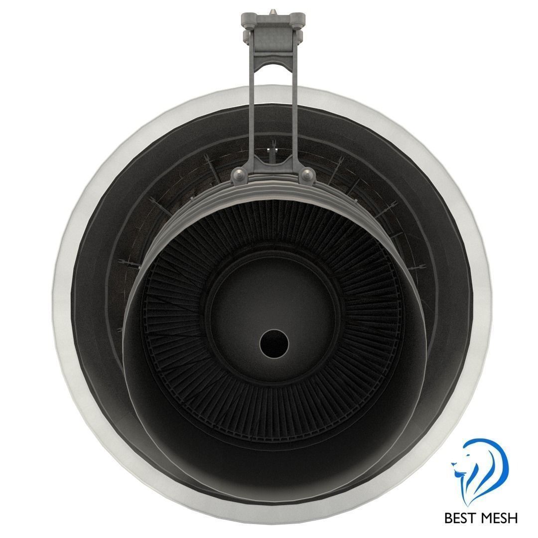 D-18T turbofan engine light 3D model_5