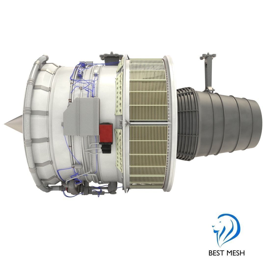 D-18T turbofan engine light 3D model_1