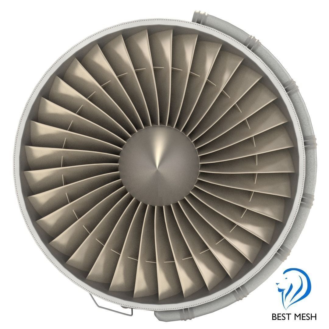 D-18T turbofan engine light 3D model_4