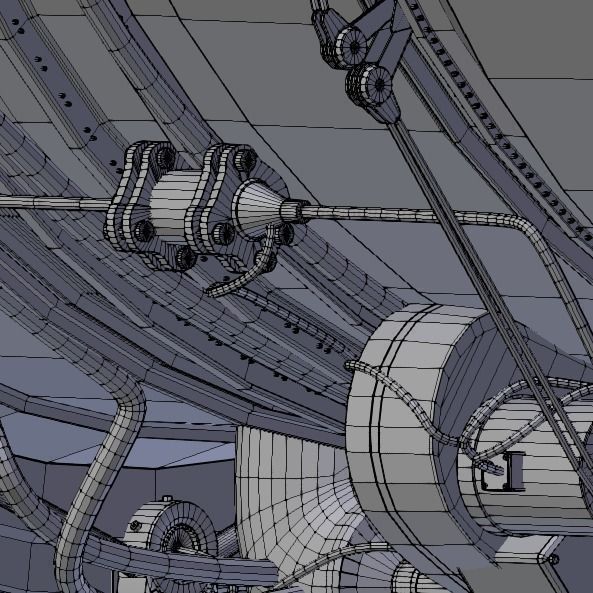 D-18T turbofan engine light 3D model_30