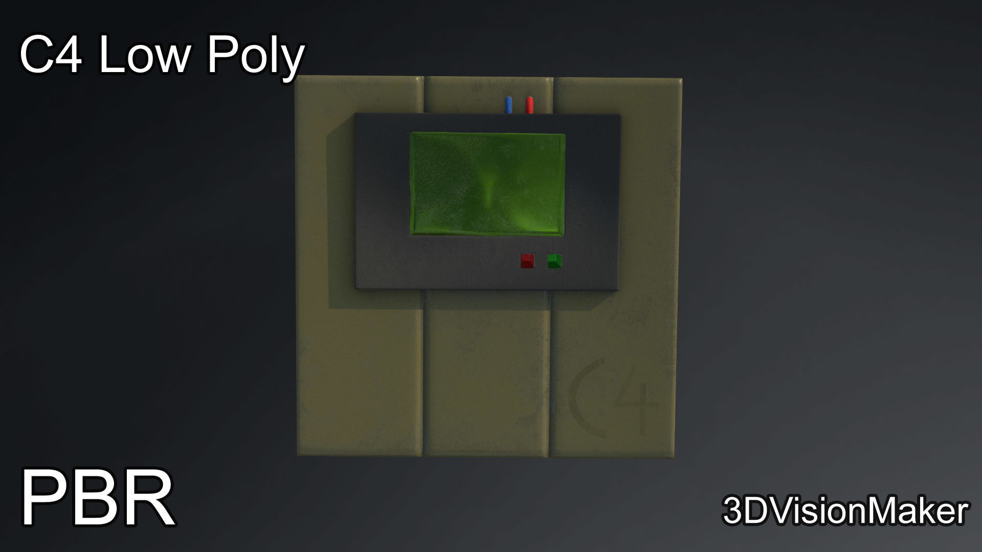 C4 Explosive Package - Old School - Low Poly Low-poly 3D model_1