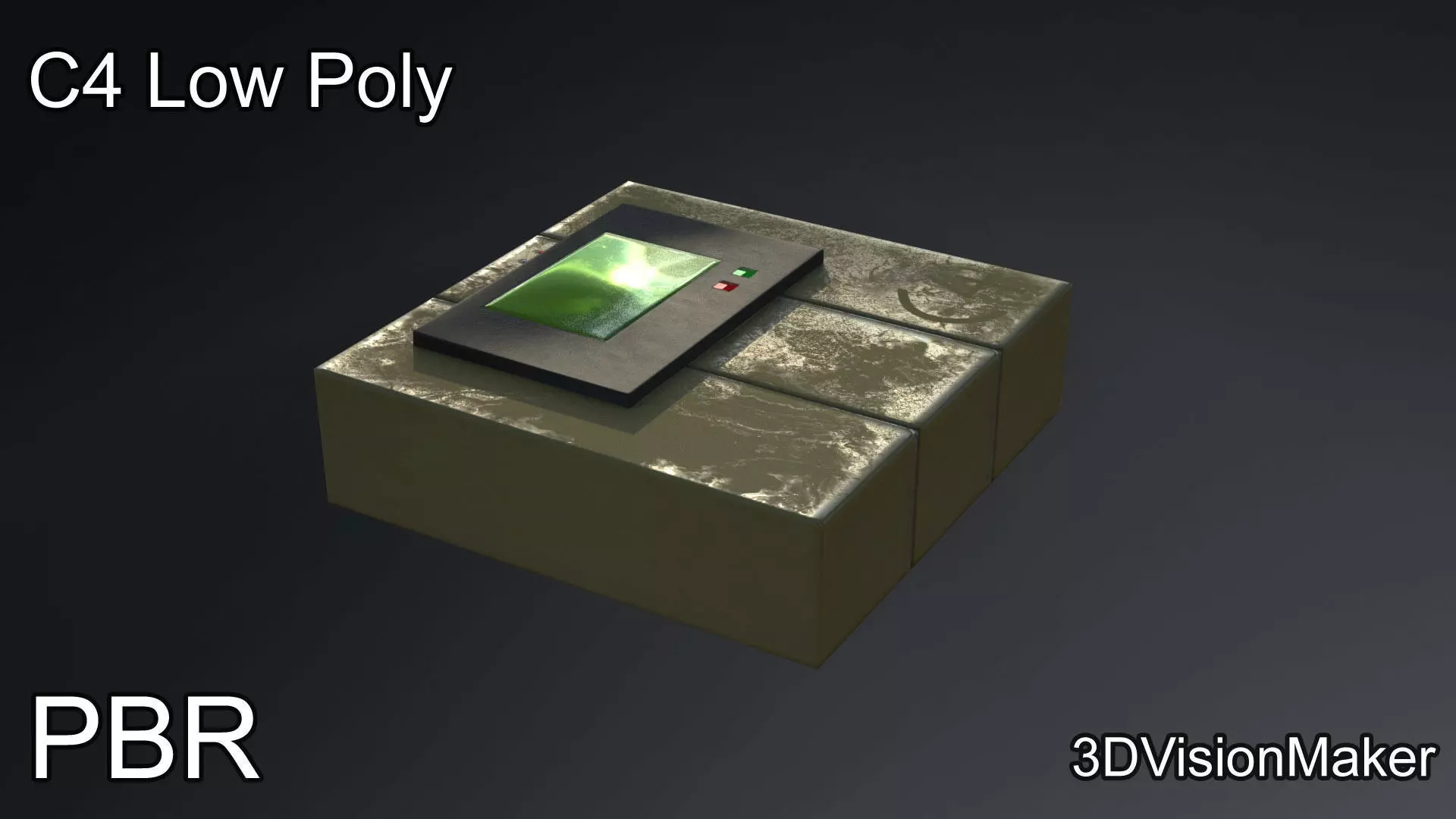 C4 Explosive Package - Old School - Low Poly Low-poly 3D model_0