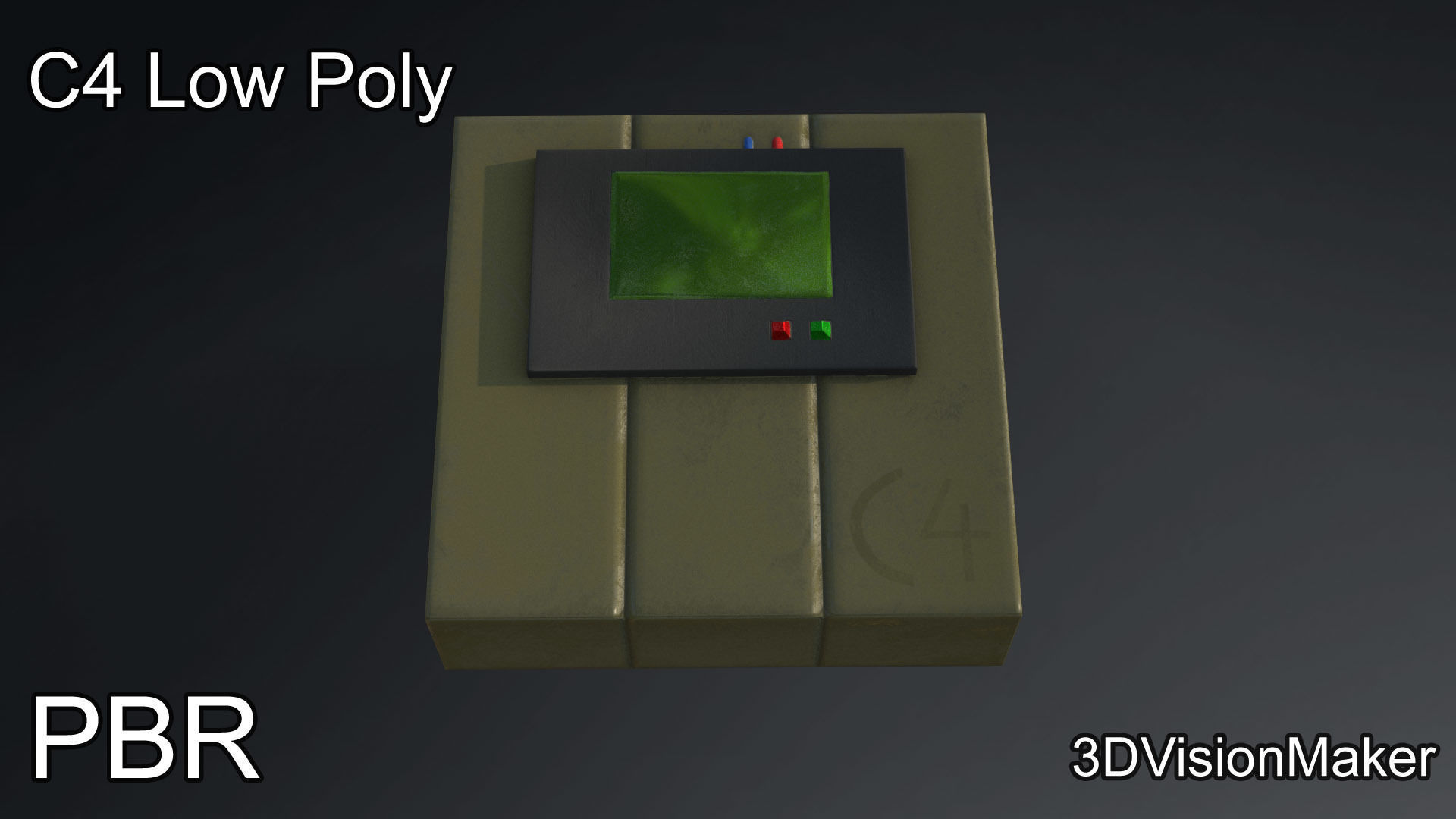 C4 Explosive Package - Old School - Low Poly Low-poly 3D model_2