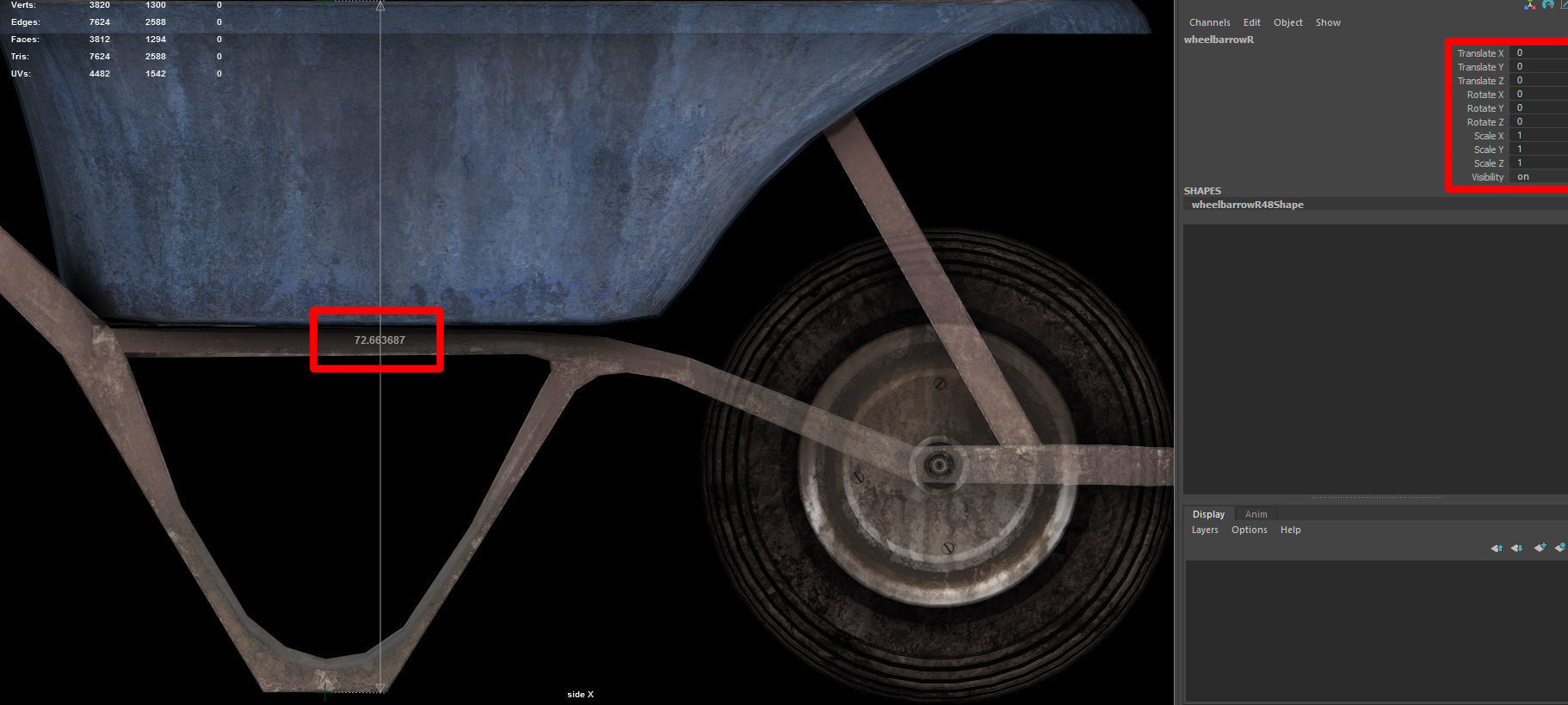 wheelbarrow Low-poly 3D model_14