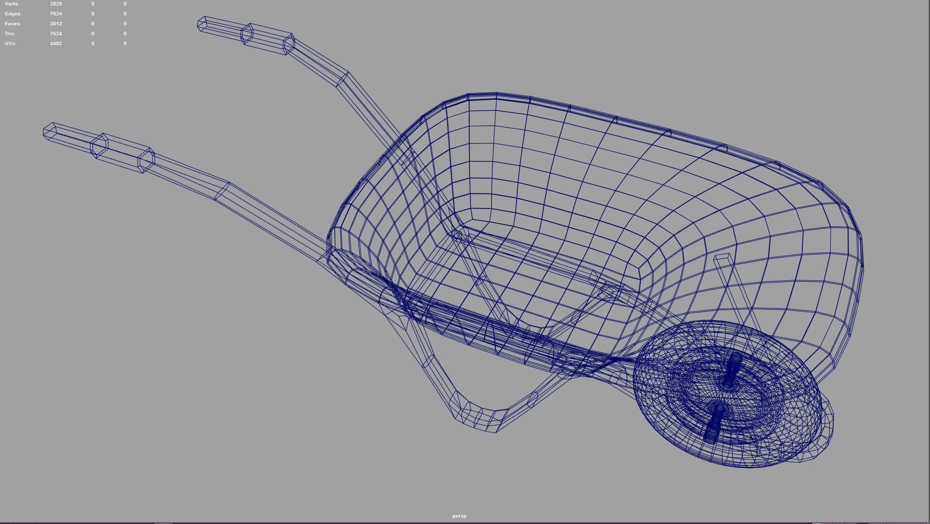 wheelbarrow Low-poly 3D model_4